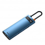 Baseus USB-C Metal Gleam Series 6-in-1 Hub (WKWG000003) - мултифункционален хъб за свързване на допълнителна периферия за устройства с USB-C (син) 3