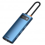 Baseus USB-C Metal Gleam Series 6-in-1 Hub (WKWG000003) - мултифункционален хъб за свързване на допълнителна периферия за устройства с USB-C (син) 2