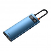 Baseus USB-C Metal Gleam Series 8-in-1 Hub (WKWG000103) - мултифункционален хъб за свързване на допълнителна периферия за устройства с USB-C (син) 4