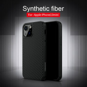 Nillkin Synthetic Fiber Carbon Case - силиконов (TPU) калъф за iPhone 13 mini (черен) 6