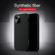 Nillkin Synthetic Fiber Carbon Case - силиконов (TPU) калъф за iPhone 13 (черен) 6