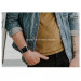 Uniq Mondain Leather Band - кожена (естествена кожа) каишка за Apple Watch 42мм, 44мм, 45мм, Ultra 49мм (бежов-сребрист) 2