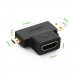 Ugreen Female HDMI to mini HDMI + micro HDMI male Adapter - адаптер за преобразуване от HDMI към mini HDMI или micro HDMI (черен) 8
