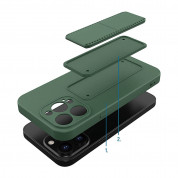 Wozinsky Flexible Silicone Kickstand Case - силиконов (TPU) калъф с поставка за iPhone 13 Pro Max (черен) 2