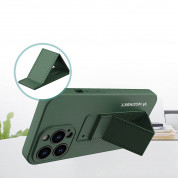 Wozinsky Flexible Silicone Kickstand Case - силиконов (TPU) калъф с поставка за iPhone 13 Pro Max (черен) 1