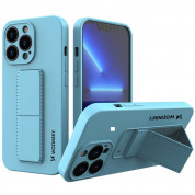 Wozinsky Flexible Silicone Kickstand Case - силиконов (TPU) калъф с поставка за iPhone 13 Pro Max (син)