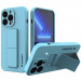 Wozinsky Flexible Silicone Kickstand Case - силиконов (TPU) калъф с поставка за iPhone 13 Pro Max (син) 1