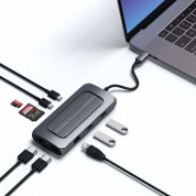 Satechi USB-C Multiport MX Adapter - мултифункционален хъб за свързване на допълнителна периферия за компютри с USB-C порт (тъмносив) 3
