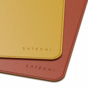 Satechi Dual Sided Eco-Leather Deskmate - дизайнерски кожен пад за бюро (жълт-оранжев) 1