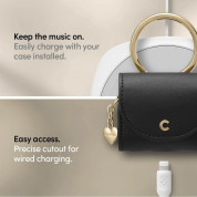 Spigen Cyrill Mini Bag Leather Case - кожен калъф с карабинер за Apple Airpods 3 (черен) 5