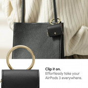 Spigen Cyrill Mini Bag Leather Case - кожен калъф с карабинер за Apple Airpods 3 (черен) 3