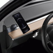 Spigen OneTap Tesla Model Y/3 Magnetic Dashboard Car Mount - магнитна поставка за кола съвместима с таблото на Tesla автомобили за iPhone с Magsafe (черен) 5