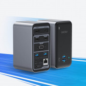 Choetech Docking Station 15-in-1 USB-C Hub - мултифункционален хъб за свързване на допълнителна периферия за Macbook и USB-C устройства (сив) 5
