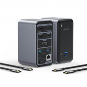 Choetech Docking Station 15-in-1 USB-C Hub - мултифункционален хъб за свързване на допълнителна периферия за Macbook и USB-C устройства (сив)