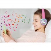 Lexibook Unicorn Bluetooth & Wired Foldable Headphones (blue-pink) 3