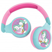 Lexibook Unicorn Bluetooth & Wired Foldable Headphones - безжични слушалки подходящи за деца (син-розов)