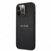 Guess Saffiano PU Leather Hard Case for iPhone 13 Pro (black)