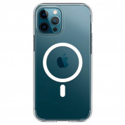 Spigen Ultra Hybrid MagSafe Case - хибриден кейс с висока степен на защита с MagSafe за iPhone 12, iPhone 12 Pro (бял-прозрачен)  1