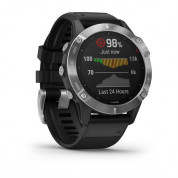Garmin Fenix 6 - мултиспорт GPS часовник (сребрист с черна каишка)  1