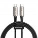 Baseus Water Drop USB-C to USB-C Cable PD 2.0 60W (CATGH-J09) - кабел с въжена оплетка за устройства с USB-C порт (100 см) (черен) 1