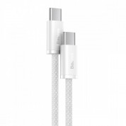 Baseus Dynamic Series USB-C to USB-C Fast Charging Cable 100W (CALD000302) - здрав кабел с въжена оплетка за бързо зареждане за устройства с USB-C порт (200 см) (бял) 1