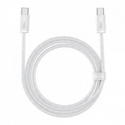Baseus Dynamic Series USB-C to USB-C Fast Charging Cable 100W (CALD000302) - здрав кабел с въжена оплетка за бързо зареждане за устройства с USB-C порт (200 см) (бял)