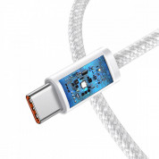 Baseus Dynamic Series USB-C to USB-C Fast Charging Cable 100W (CALD000302) - здрав кабел с въжена оплетка за бързо зареждане за устройства с USB-C порт (200 см) (бял) 5