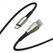 Baseus Water Drop USB to USB-C Cable Super Charge 66W (CATSD-M01) - кабел с въжена оплетка за устройства с USB-C порт (100 см) (черен) 1
