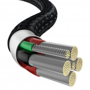 Baseus Water Drop USB to USB-C Cable Super Charge 66W (CATSD-M01) - кабел с въжена оплетка за устройства с USB-C порт (100 см) (черен) 3