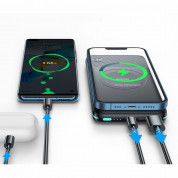 Joyroom Magnetic Wireless Quick Charging Power Bank 10000 mAh - преносима външна батерия с USB-C порт, USB-A изход и безжично зареждане с MagSafe (черен) 1