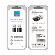 Joyroom Adapter USB-A to USB-C - комплект два броя адаптери от USB-A мъжко към USB-C женско (2 броя)(черен) 6