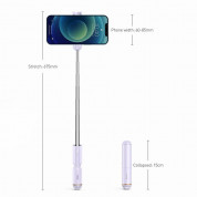 Baseus Ultra Mini Bluetooth Folding Selfie Stick (SUDYZP-G05) - портативен разтегаем безжичен селфи стик за мобилни телефони (лилав) 9