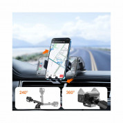 Joyroom Dashboard Car Phone Holder with Adjustable Arm - универсална разтягаща се поставка за таблото на кола за смартфони (черен) 4