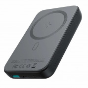 Joyroom Mini Magnetic Wireless Quick Charging Power Bank 10000 mAh 20W - преносима външна батерия с USB-C порт, USB-A изход и безжично зареждане с MagSafe (черен)