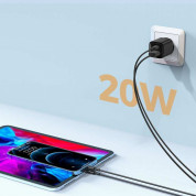 Joyroom Mini Fast Charger 20W - захранване за ел. мрежа с USB-A и USB-C изходи и технология за бързо зареждане (черен) 2