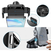 Joyroom Triaxial Electric 15W Wireless Charging Car Holder Suit - поставка за радиатора или таблото на кола с безжично зареждане за мобилни устройства (черен) 5