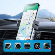 Joyroom Triaxial Electric Wireless Charging Car Holder Suit - поставка за радиатора или таблото на кола с безжично зареждане за мобилни устройства (черен) 2