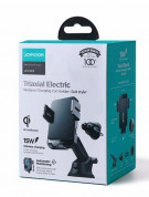 Joyroom Triaxial Electric 15W Wireless Charging Car Holder Suit - поставка за радиатора или таблото на кола с безжично зареждане за мобилни устройства (черен) 18