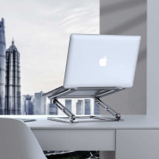 Tech-Protect ProDesk Universal Laptop Stand - сгъваема алуминиева поставка за MacBook и лаптопи от 11 до 17 инча (сребрист) 1
