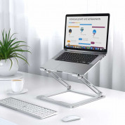 Tech-Protect ProDesk Universal Laptop Stand - сгъваема алуминиева поставка за MacBook и лаптопи от 11 до 17 инча (сребрист) 2