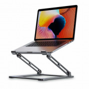 Tech-Protect ProDesk Universal Laptop Stand - сгъваема алуминиева поставка за MacBook и лаптопи от 11 до 17 инча (тъмносив)