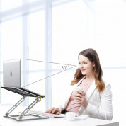 Tech-Protect ProDesk Universal Laptop Stand - сгъваема алуминиева поставка за MacBook и лаптопи от 11 до 17 инча (тъмносив) 2