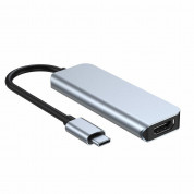 Tech-Protect USB-C Hub 4in1 v2 - USB-C хъб за свързване на допълнителна периферия за компютри и лаптопи с USB-C порт (тъмносив) 3