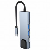 Tech-Protect USB-C Hub 5in1 v3 - USB-C хъб за свързване на допълнителна периферия за компютри и лаптопи с USB-C порт (тъмносив) 4