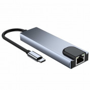 Tech-Protect USB-C Hub 5in1 v3 - USB-C хъб за свързване на допълнителна периферия за компютри и лаптопи с USB-C порт (тъмносив) 7