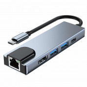 Tech-Protect USB-C Hub 5in1 v3 - USB-C хъб за свързване на допълнителна периферия за компютри и лаптопи с USB-C порт (тъмносив) 2