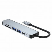Tech-Protect USB-C Hub 6in1 v4 - USB-C хъб за свързване на допълнителна периферия за компютри и лаптопи с USB-C порт (тъмносив) 4