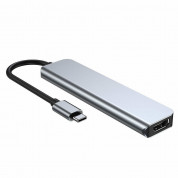 Tech-Protect USB-C Hub 6in1 v4 - USB-C хъб за свързване на допълнителна периферия за компютри и лаптопи с USB-C порт (тъмносив) 2