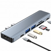 Tech-Protect USB-C Hub 7in1 v5 - USB-C хъб за свързване на допълнителна периферия за компютри и лаптопи с USB-C порт (тъмносив) 2