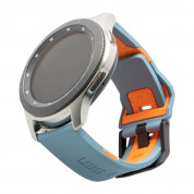 Urban Armor Gear Civilian Strap - изключително здрава силиконова каишка за Samsung Galaxy Watch и други часовници (22мм) (син-оранжев)